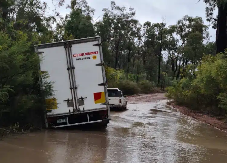 Truck in the flood